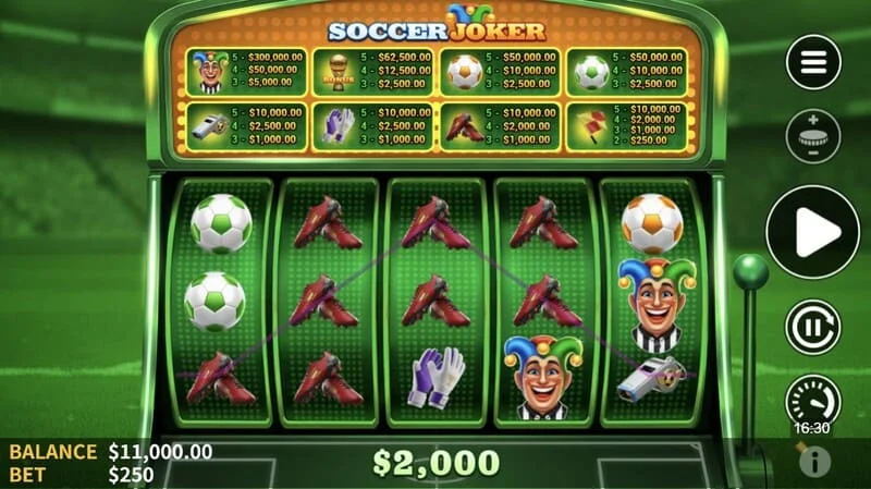 Soccer Joker - winnende combinatie op de rollen